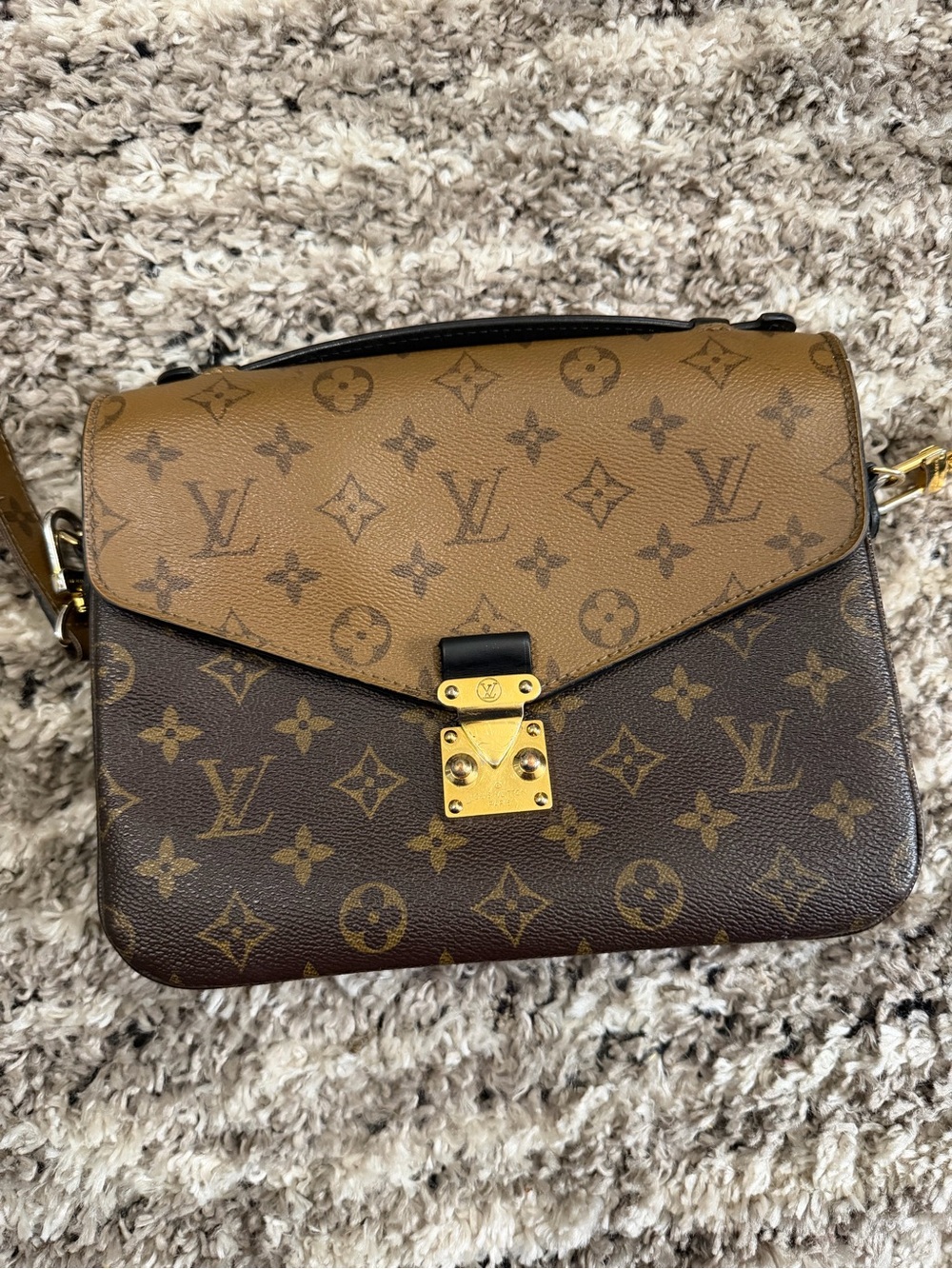 Louis Vuitton Monogram Two-Tone Pochette Metis Shoulder Bag - Brown & Tan